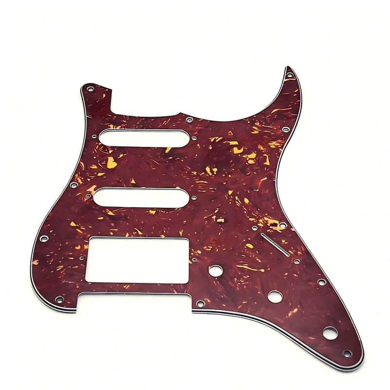 Electric Guitar Standard Stratocaster SSH Pickguard Start Pickguard Scratch Plate for Fender USA/Mexican Model Style 11-Hole (Reddish Brown Tortoise Shell) image 1