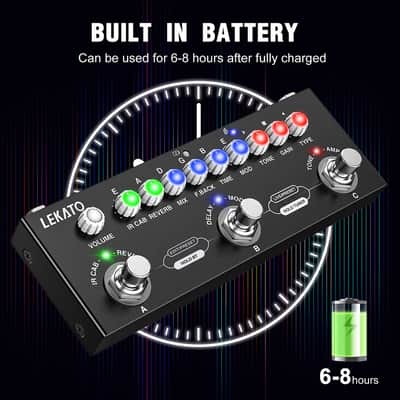LEKATO Multi Effects Guitar Pedal, with IR Loading 9 AMP Models, Delay Reverb Distortion Overdrive Pedal, Rechargable Electric Guitar Effects Multi Pedal Support Recording,Bluetooth 5.0 image 3
