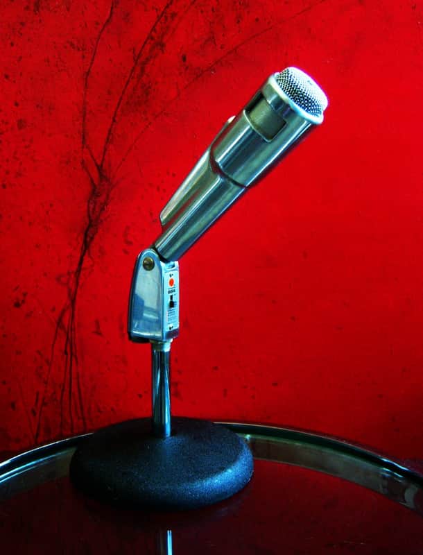 Vintage 1960's Electro-Voice 664 Cardioid Dynamic Microphone w Berger Industries cast iron stand PROP DISPLAY image 1