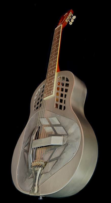 Tricone Metal Resonator Guitar - 'Relic' Nickel Effect Body image 1