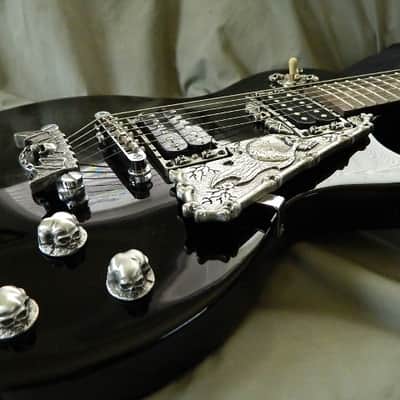 Skull pickguard for Gibson and epiphone les paul guitar custom Solid metal and hand made image 5