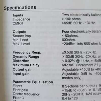 Operating Instructions XTA Electronics Digital Equaliser DP200 1996 image 12