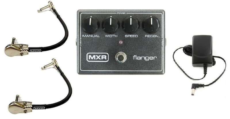 MXR M117R Flanger Reissue Guitar Pedal & Power Supply Metallic Grey M-117R ( 2 MXR PATCH CABLES ) image 1