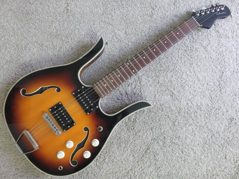 Vintage 1960s Silvertone Danelectro Coral Guitar Long Horn Sunburst Electric Holy Weirdsville image 1