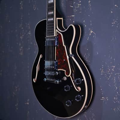 D'Angelico Premier SS Semi-Hollow Single Cutaway - Black Flake image 3