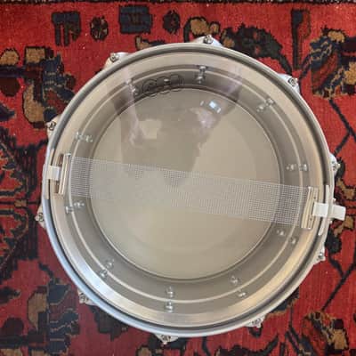 Ludwig LM405LTD Acrolite Limited Edition 6.5x14" 10-Lug Aluminum Snare Drum with Matte Silver Hardware Matte Aluminum P-90 Version image 6