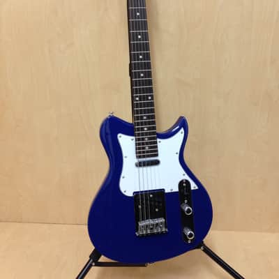 Caraya Ei38 3/4 Size Traveler Series 6 string Electric Guitar Blue-Full Kit image 2