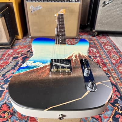 2024 Fender Japan Art Canvas Esquire by Katsushika Hokusai  Mint w/ Case & Hangtags image 10