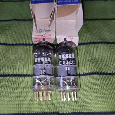 NEW TESLA E83CC 12ax7 ecc83 frame grid matched pair NOS NIB vacuum tubes not JJ image 1