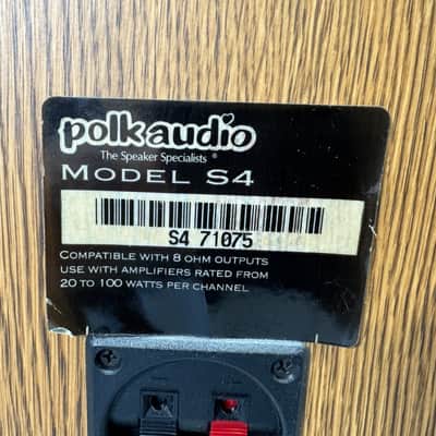 Polk Audio S4 Bookshelf Speakers HiFi Stereo Vintage Home Audio Black Left Right image 5