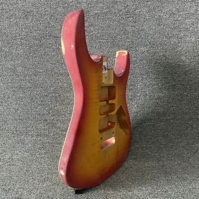 HSH Tiger Maple Top Cherry Burst Guitar Basswood Body image 3