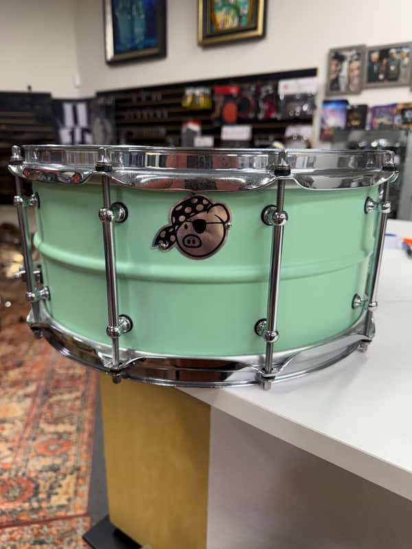 Pork Pie Seafoam Green 14x6.5” Aluminum Snare Drum image 1