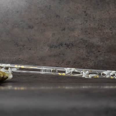 Hall Crystal Glass Flute - #11701 G Flute - White Lily w/ Inline Tone Holes image 2