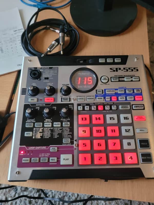 Roland SP-555 Sampler 2007 - 2013 - Gray w/ original box, power cord, manual, 2 gb CF card, and extra cables (RCA to JACK) image 1