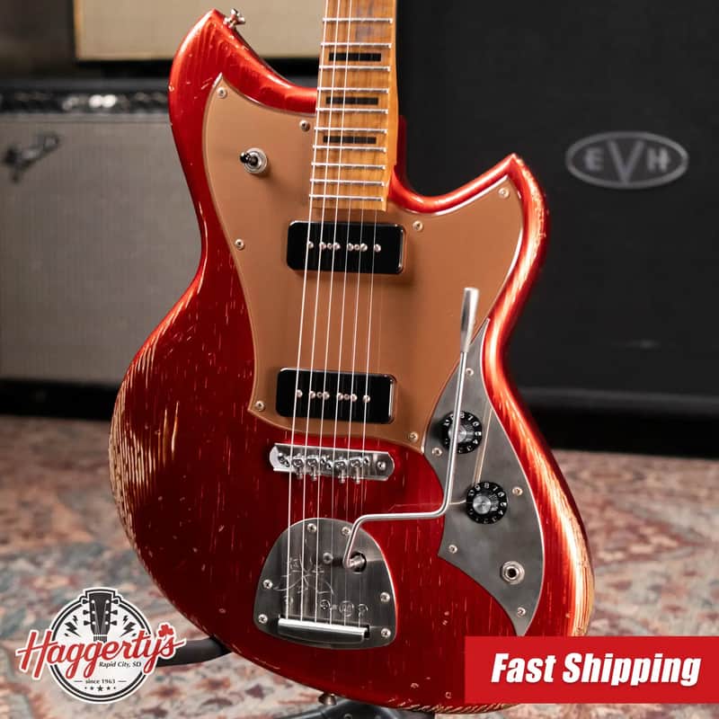 Novo Custom Shop Serus J Medium Distress Electric Guitar - Candy Apple Red with Gig Bag image 1