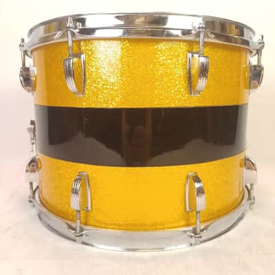 Ludwig 10x14"69 Gold Sparkle/Black Cortex Snare Drum Vintage Keystone 3Ply Maple image 5