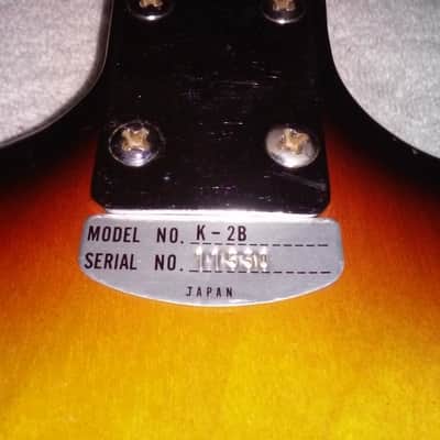 1970's Kay K-2B Bass Sunburst image 16