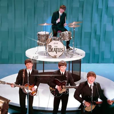 The Beatles Ed Sullivan Logo, Repro Adhesive Decal Set for Bass Drum Reso Head image 2