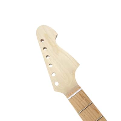 25.5" Electric Guitar Neck Maple Maple Fretboard 22 Frets Dot Inlay Unfinished Bolt-On image 3