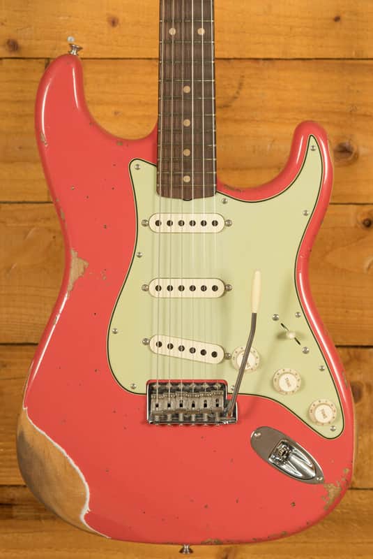 Fender Custom Shop 59 Strat - Heavy Relic Faded Fiesta Red | Reverb
