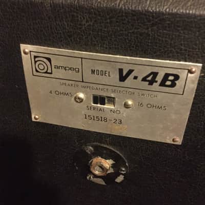 Rare Vintage Ampeg V-4B 2x15 Reflex Cab (like Acoustic and Orange) Folded Horn 4/16 Ohms 1970s image 7