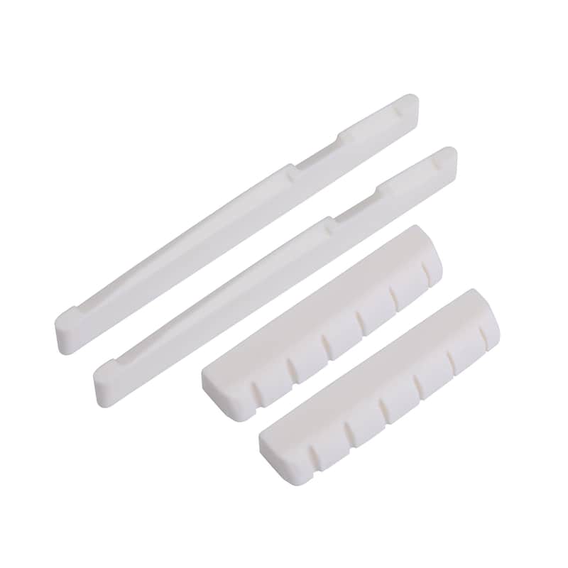 NEW 2 Set 4 Pcs 6 String Acoustic Guitar Bone Bridge Saddle and Guitar Nut image 1