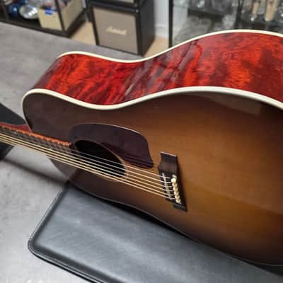 Gibson J-45 Custom 1 of 40 Quilt Bubinga USA Custom Shop J45 Quilted Figured Limited Edition Honeyburst Acoustic Guitar LR Baggs image 12