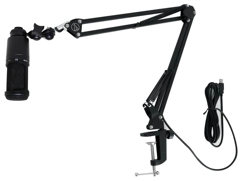 Audio Technica AT2020 Studio Recording Microphone-Cardioid Condenser Mic+Boom image 1