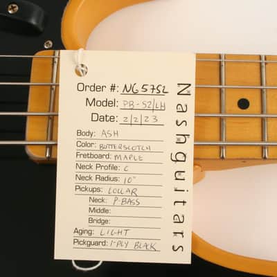 Nash Bass PB-52 Butterscotch Blonde Lollar Pickup Left Handed image 8