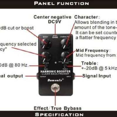Demonfx Harmonic Booster Clean Bass Guitar Pre-amp Pedal image 4