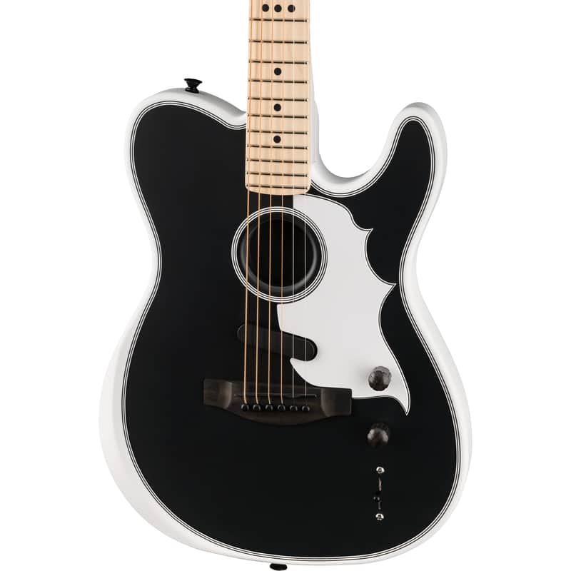 Fender Jack White Triplesonic Acoustasonic Telecaster - Satin Arctic White w/ Black Top image 1