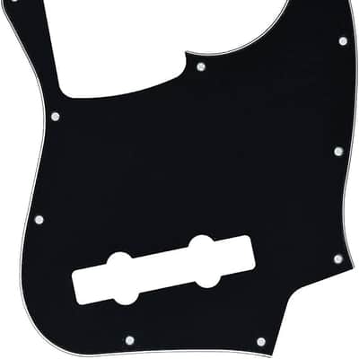 5 String Jazz Bass Pick Guard J Bass Scratch Plate for USA/Mexican FD 5 String Jazz Bass Black 3 Ply image 1