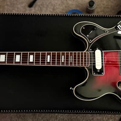 Univox Custom Supreme ES-335 60’s-70’s - Red Sunburst w/Hard Case image 2