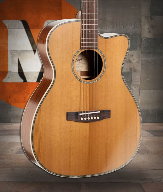 Cort OC4NSG Essence Series ES-OC4 OM Cutaway Acoustic Electric Guitar -Natural Semi Gloss (OC4NSG-U) image 1