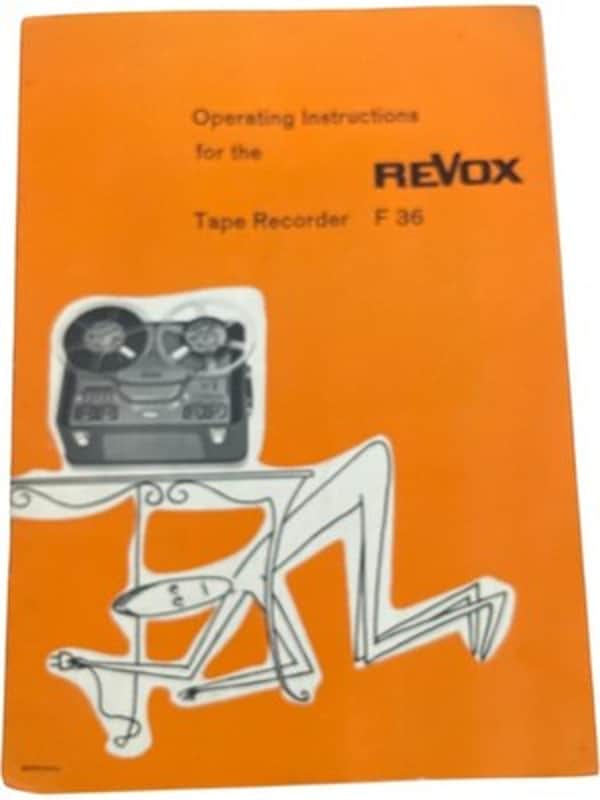 Revox F 36 Tape Recorder Manual Vintage Audio Instruction Guide image 1