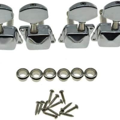 3x3 Semi-Closed Guitar Tuning Keys Guitar Tuners Machine Heads for Acoustic or Electric Guitars Chrome image 1