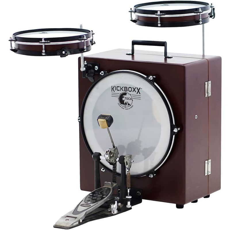 Toca TKSDS Kickboxx Suitcase Travel Drum Set 2020s - Natural image 1