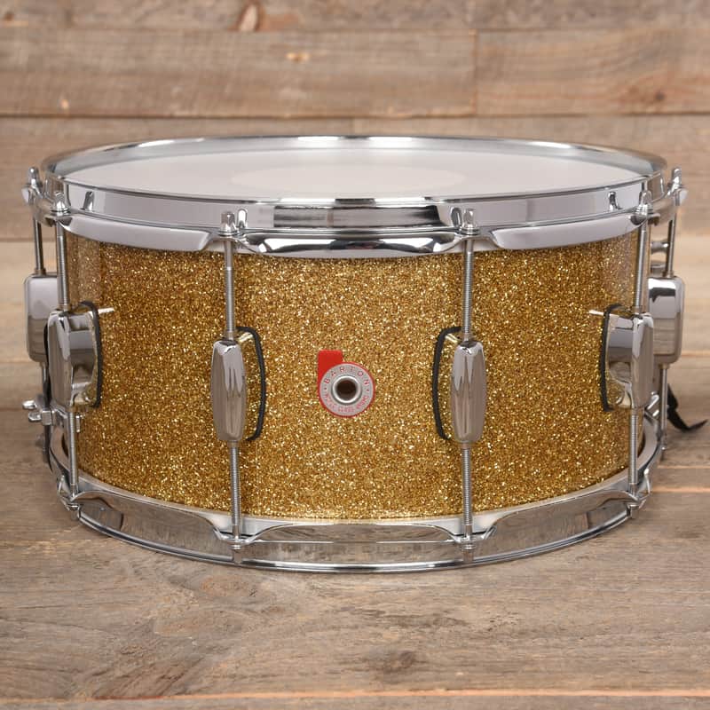 Barton Drum Co. Maple 6.5x14 Snare Drum Ginger Sparkle USED image 1