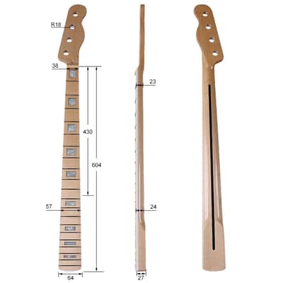 Canada Maple Bass Neck,20 fret image 5