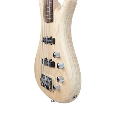 Monaco by Quincy 4 String Electric Bass Guitar Natural Wood Sturdy Ash Maple image 4