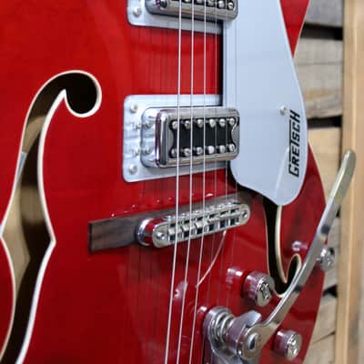 Used (2014) Gretsch G5422TDC Electromatic Double Cutaway Hollowbody Electric Guitar Transparent Red with Bigsby MIK image 10