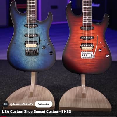 Schecter USA Custom Shop Sunset Custom-II 2024 - Ocean Blue Burst Satin image 14