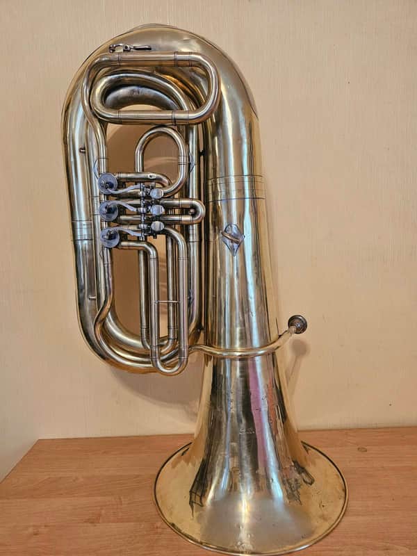 tuba “Bb" Soviet 3 Valves Brass Pipe Wind Instrument USSR Vintage and Rare