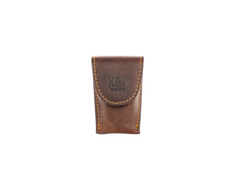 French Horn Mouthpiece Holder Single For 1 Mouthpiece. Genuine Leather Carrying Bag. Compact Mouthpiece Holder. Protection Case For French Horn Mouth Piece (Single, Brown) image 1