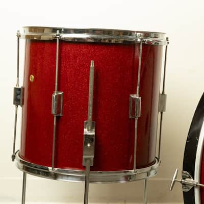 Vintage Kent Red Sparkle 14x22 9x13 and 13x14 Drum Set image 3