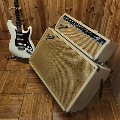 Fender Tremolux 2-Channel 35-Watt 2x10" Piggyback Guitar Amp 1963 - 1965 - Black Panel image 24