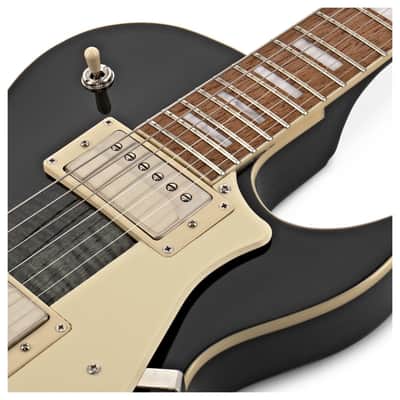 Cort CR250 TBK Classic Rock Series Single Cutaway Flame Maple Top HH Trans Black image 4