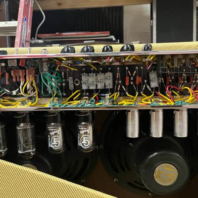 Fender 1957 Vintage Twin 5D8-A Guitar Tube Amplifier Combo - Reissue Chassis Re-Tweed Cabinet - Speakers from 1954 - Local Pickup Only image 7