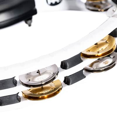Meinl TMT2M-WH Recording Combo Mountable ABS Tambourine White Mixed Nickel /Solid Brass Jingles image 2