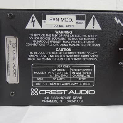 CREST AUDIO PRO SERIES 8001  power amplifier image 7